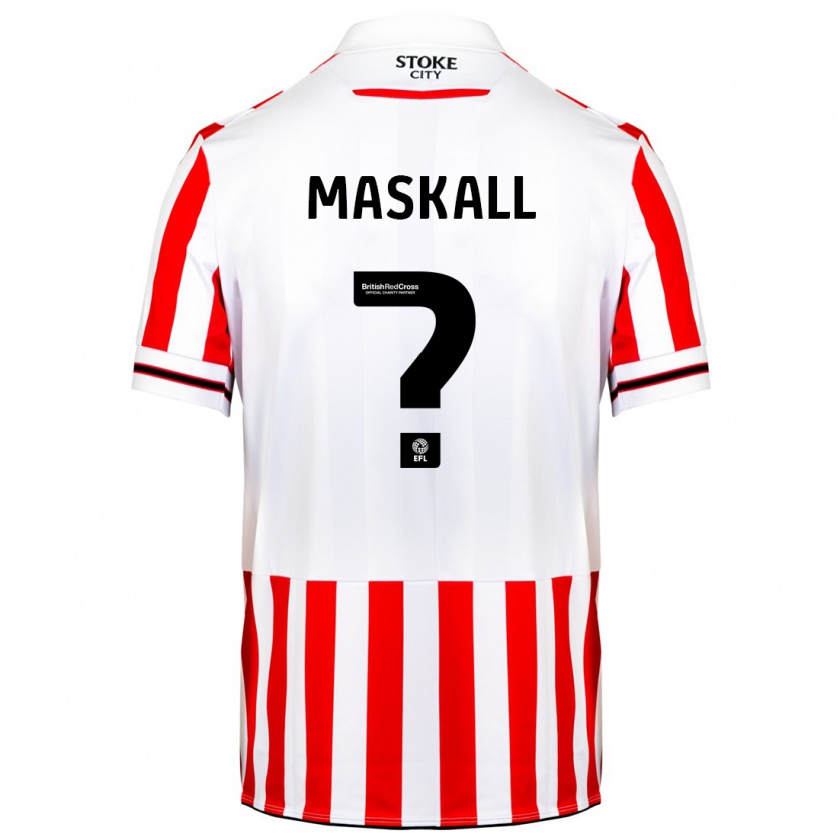 Kandiny Gyermek Josh Maskall #0 Piros Fehér Hazai Jersey 2023/24 Mez Póló Ing