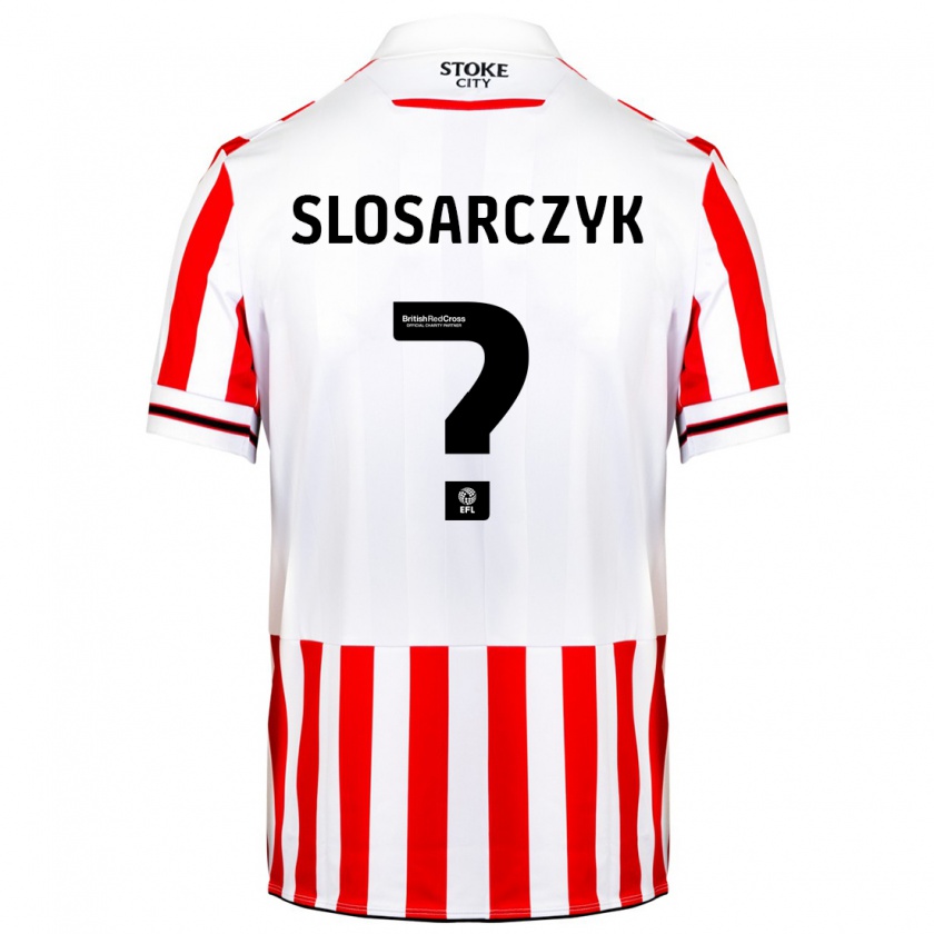 Kandiny Gyermek Nikolas Slosarczyk #0 Piros Fehér Hazai Jersey 2023/24 Mez Póló Ing