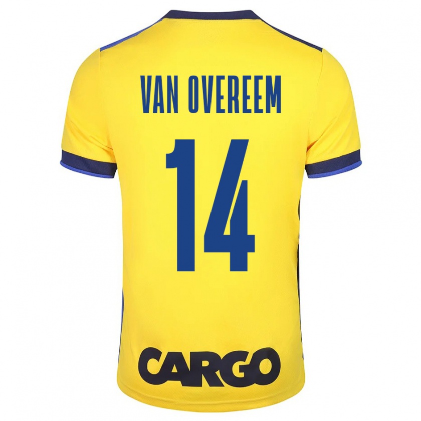 Kandiny Gyermek Joris Van Overeem #14 Sárga Hazai Jersey 2023/24 Mez Póló Ing