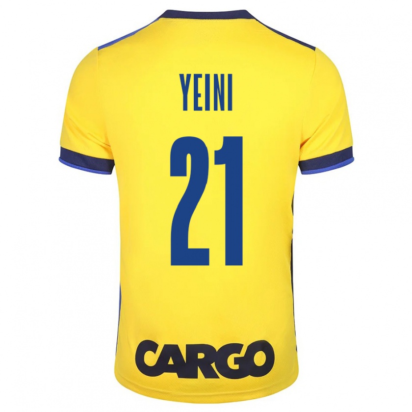 Kandiny Gyermek Sheran Yeini #21 Sárga Hazai Jersey 2023/24 Mez Póló Ing