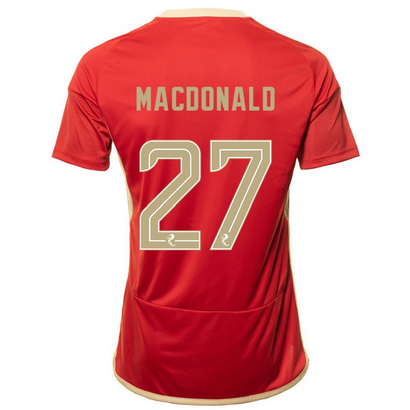 Kandiny Gyermek Angus Macdonald #27 Piros Hazai Jersey 2023/24 Mez Póló Ing