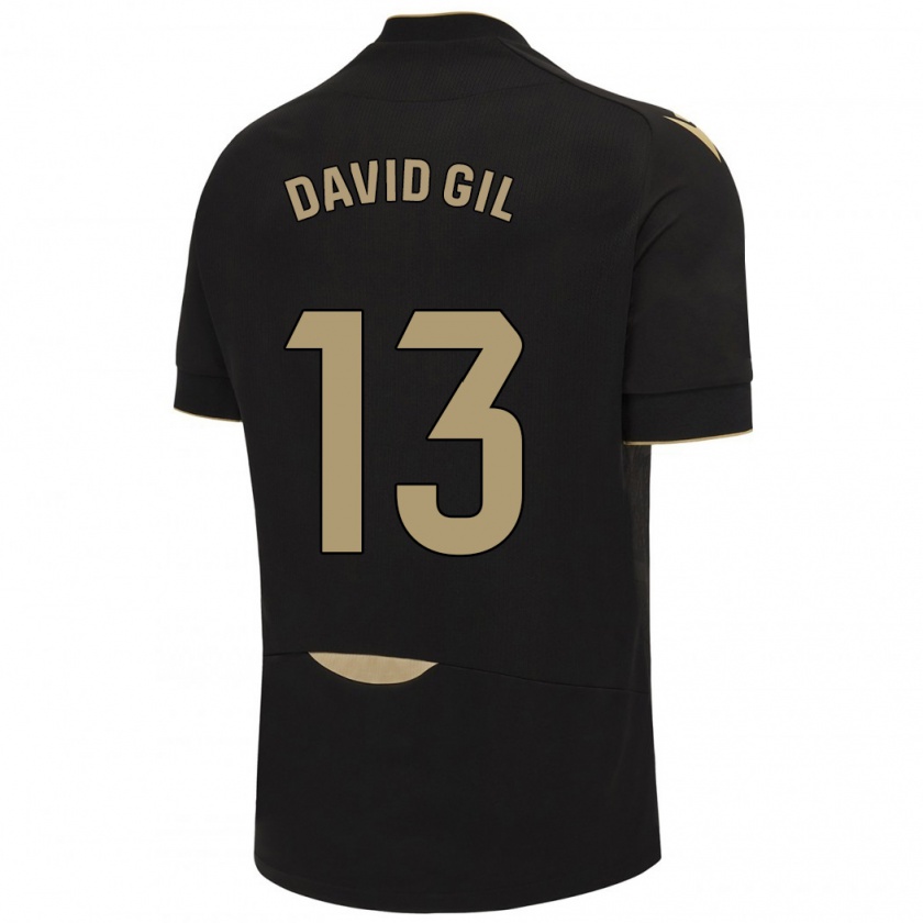 Kandiny Gyermek David Gil #13 Fekete Idegenbeli Jersey 2023/24 Mez Póló Ing