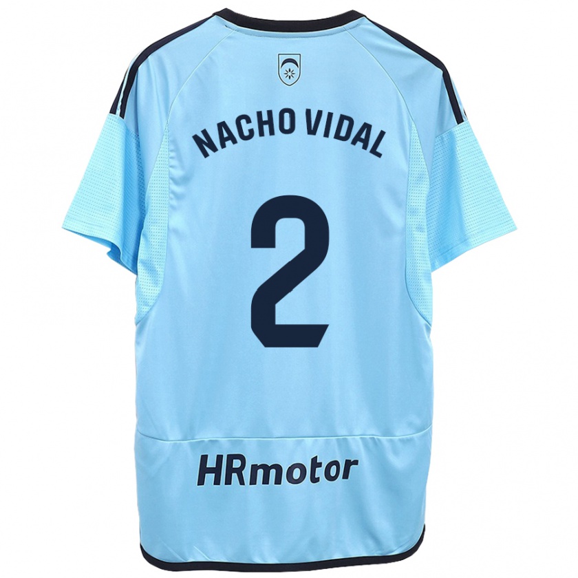 Kandiny Gyermek Nacho Vidal #2 Kék Idegenbeli Jersey 2023/24 Mez Póló Ing