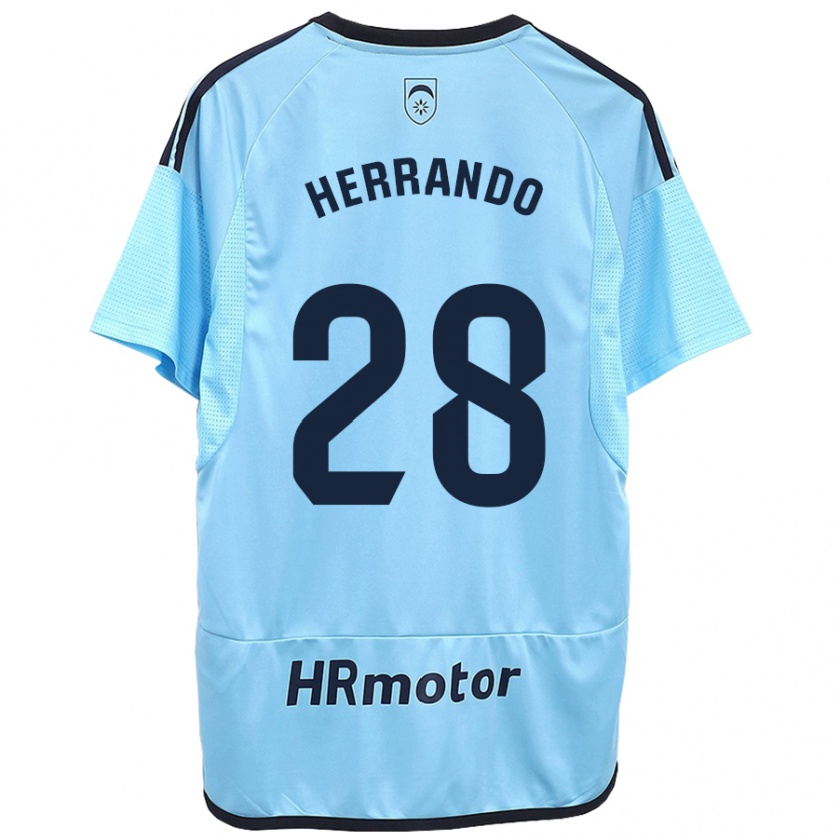 Kandiny Gyermek Jorge Herrando #28 Kék Idegenbeli Jersey 2023/24 Mez Póló Ing