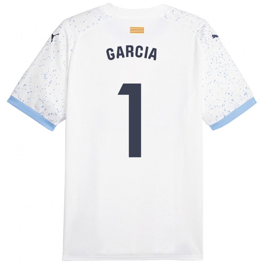 Kandiny Gyermek Lucas García #1 Fehér Idegenbeli Jersey 2023/24 Mez Póló Ing