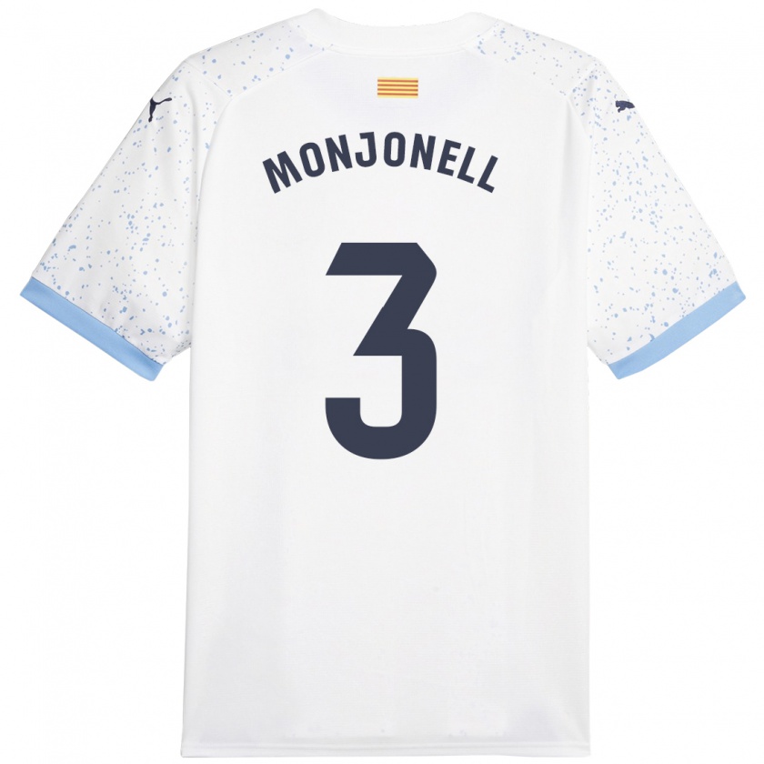 Kandiny Gyermek Eric Monjonell #3 Fehér Idegenbeli Jersey 2023/24 Mez Póló Ing