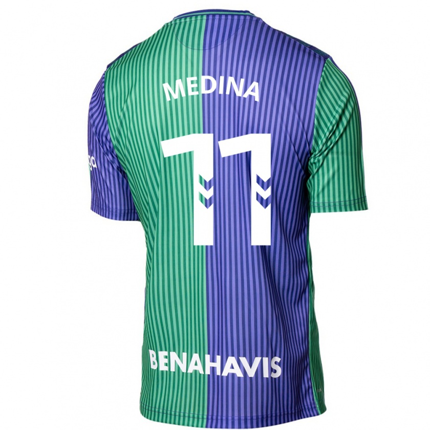 Kandiny Gyermek Kevin Medina #11 Zöldes-Kék Idegenbeli Jersey 2023/24 Mez Póló Ing