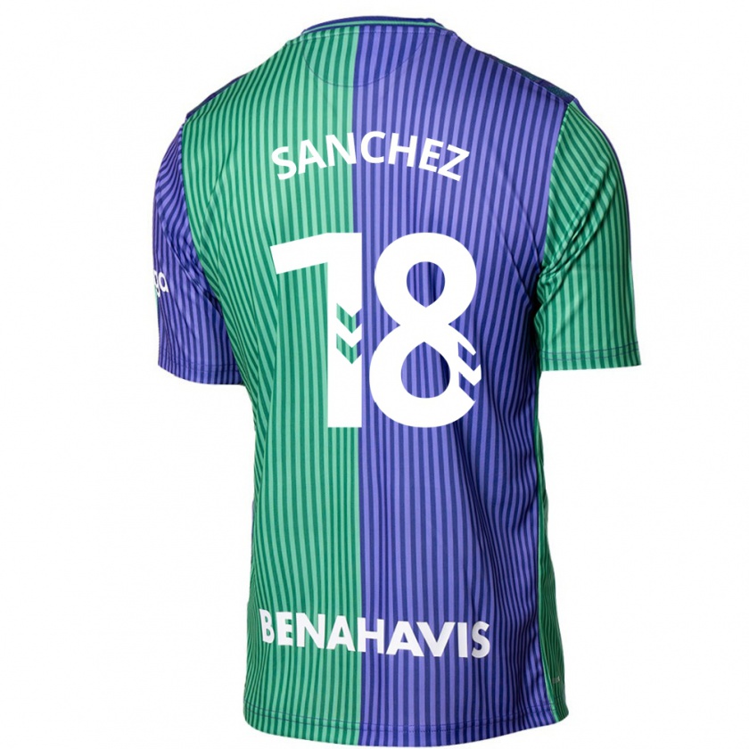 Kandiny Gyermek Dani Sánchez #18 Zöldes-Kék Idegenbeli Jersey 2023/24 Mez Póló Ing