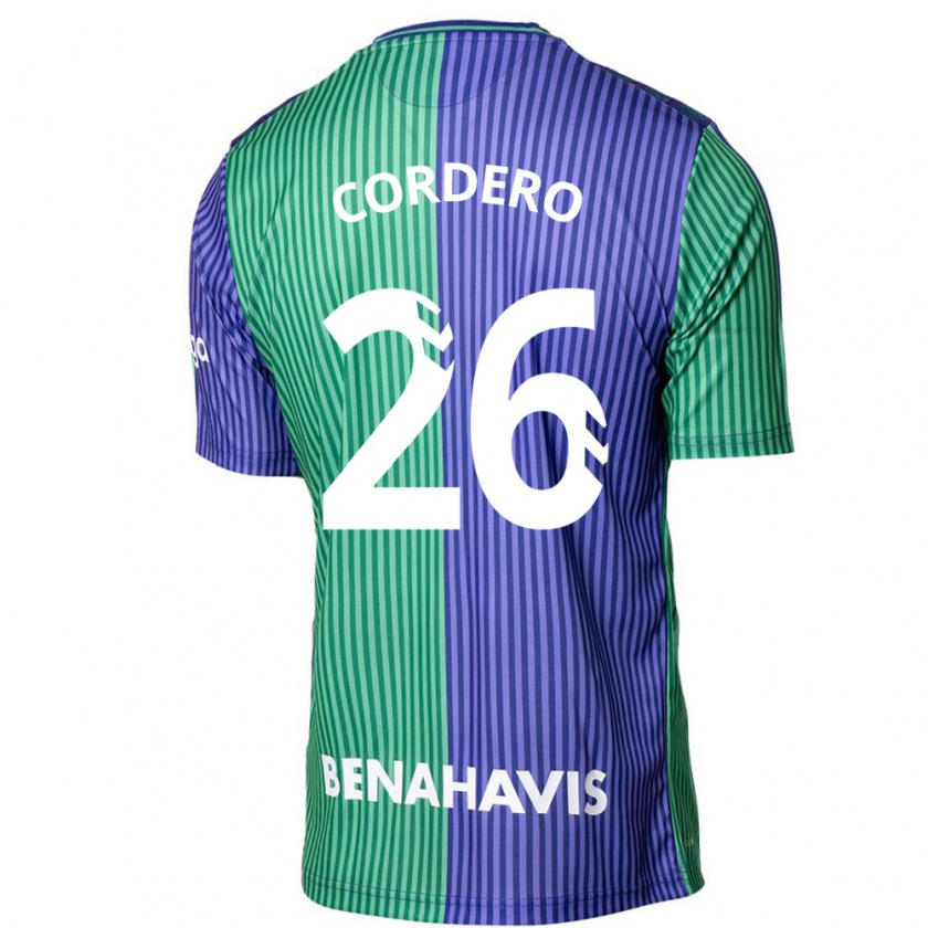 Kandiny Gyermek Antonio Cordero #26 Zöldes-Kék Idegenbeli Jersey 2023/24 Mez Póló Ing