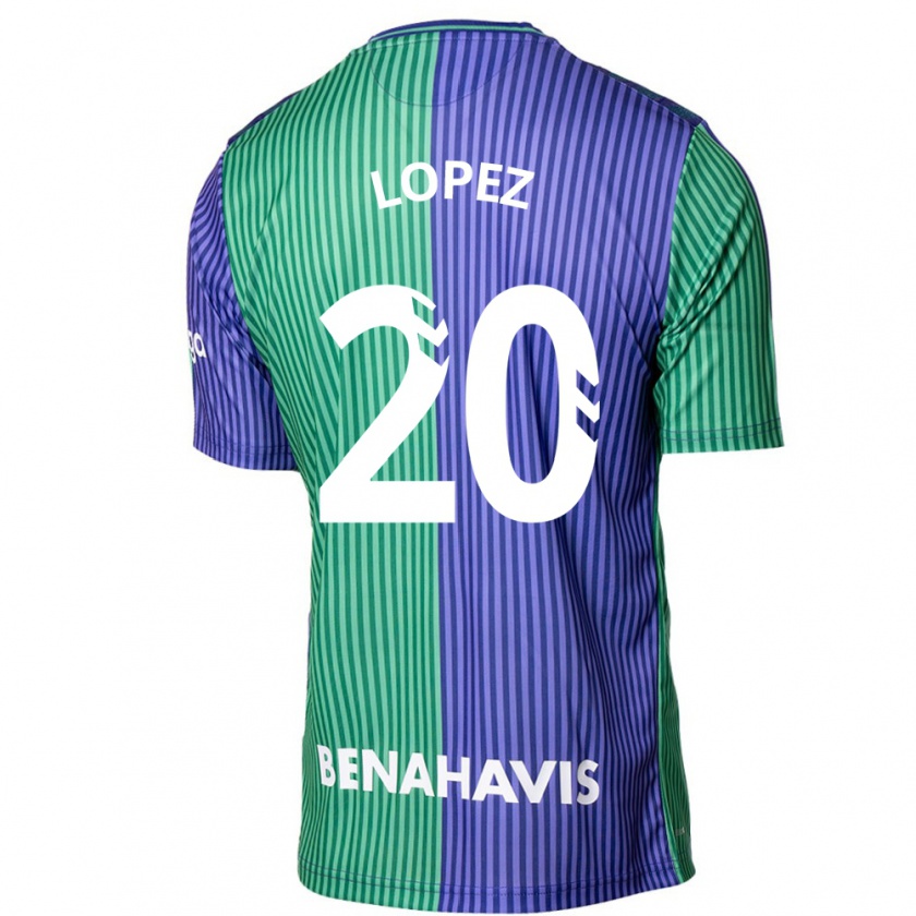 Kandiny Gyermek Adri López #20 Zöldes-Kék Idegenbeli Jersey 2023/24 Mez Póló Ing