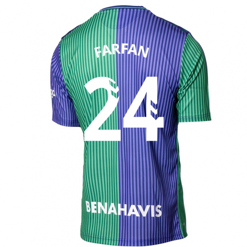 Kandiny Gyermek María Farfán #24 Zöldes-Kék Idegenbeli Jersey 2023/24 Mez Póló Ing