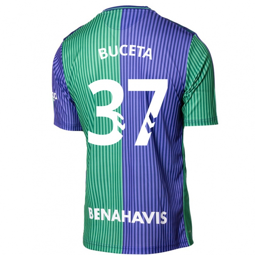 Kandiny Gyermek Ana Buceta #37 Zöldes-Kék Idegenbeli Jersey 2023/24 Mez Póló Ing