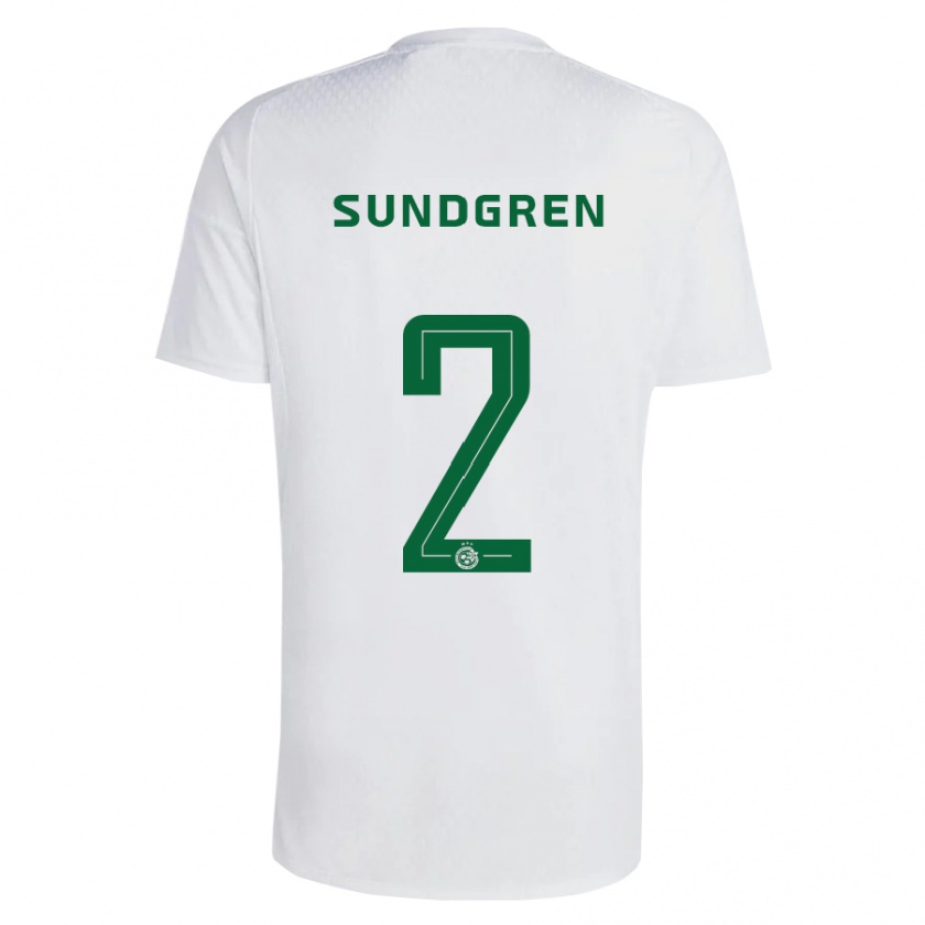 Kandiny Gyermek Daniel Sundgren #2 Zöldes-Kék Idegenbeli Jersey 2023/24 Mez Póló Ing