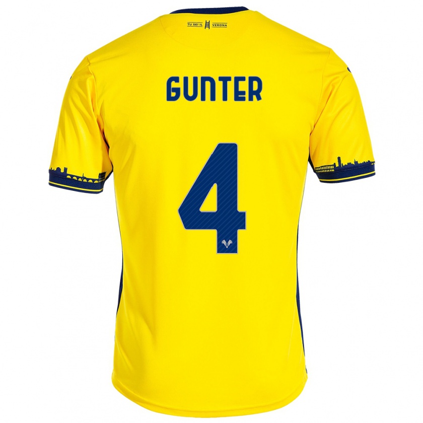 Kandiny Gyermek Koray Günter #4 Sárga Idegenbeli Jersey 2023/24 Mez Póló Ing