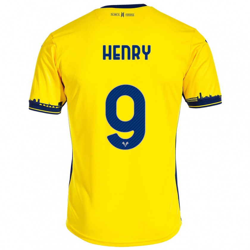 Kandiny Gyermek Thomas Henry #9 Sárga Idegenbeli Jersey 2023/24 Mez Póló Ing