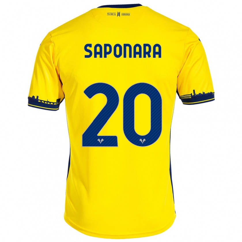 Kandiny Gyermek Riccardo Saponara #20 Sárga Idegenbeli Jersey 2023/24 Mez Póló Ing