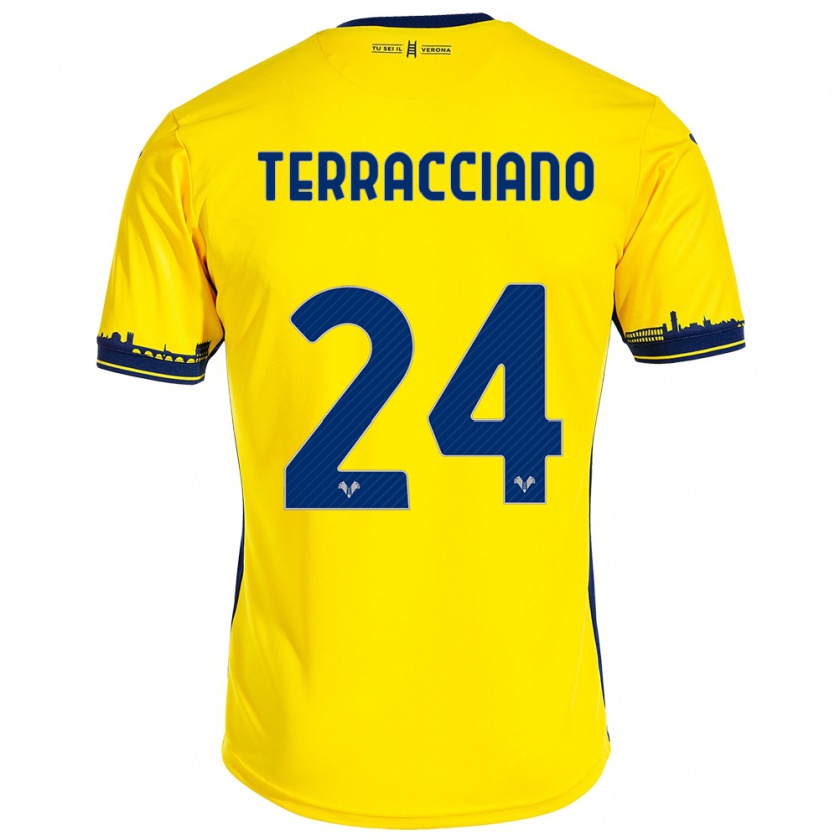 Kandiny Gyermek Filippo Terracciano #24 Sárga Idegenbeli Jersey 2023/24 Mez Póló Ing