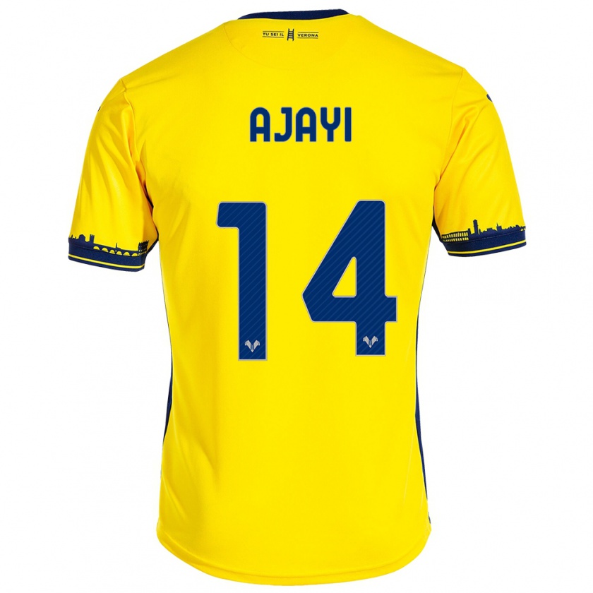 Kandiny Gyermek Junior Ajayi #14 Sárga Idegenbeli Jersey 2023/24 Mez Póló Ing