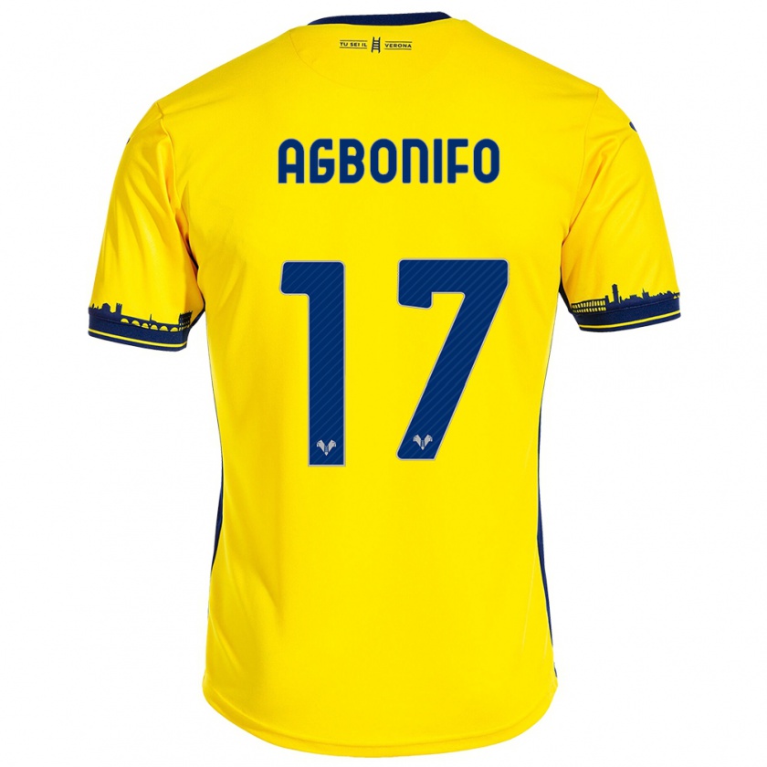 Kandiny Gyermek Richi Agbonifo #17 Sárga Idegenbeli Jersey 2023/24 Mez Póló Ing