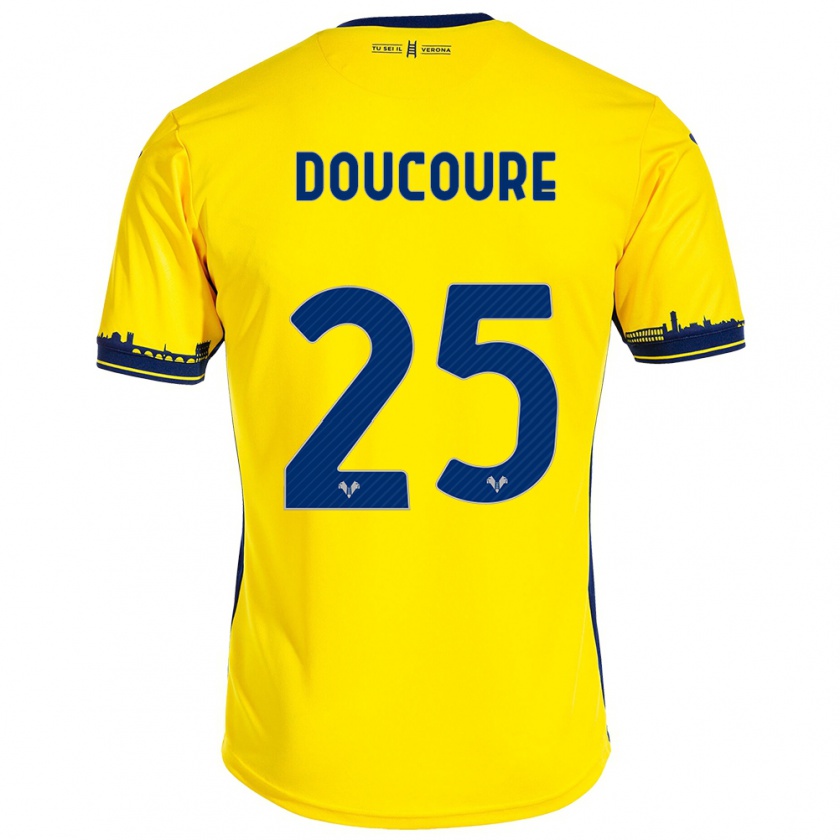 Kandiny Gyermek Mamedi Doucouré #25 Sárga Idegenbeli Jersey 2023/24 Mez Póló Ing