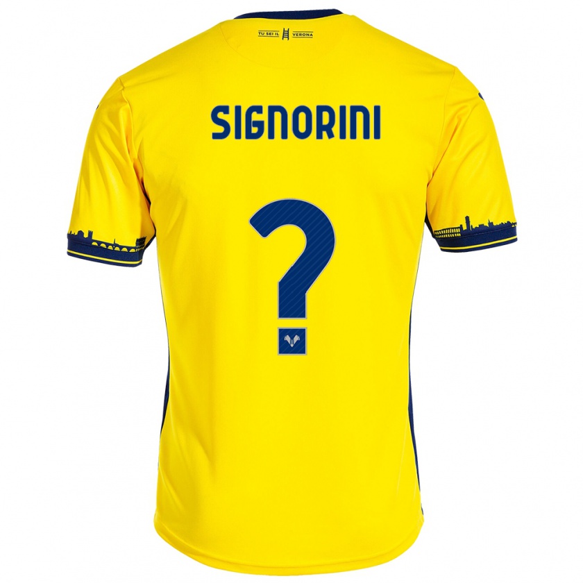 Kandiny Gyermek Simone Signorini #0 Sárga Idegenbeli Jersey 2023/24 Mez Póló Ing