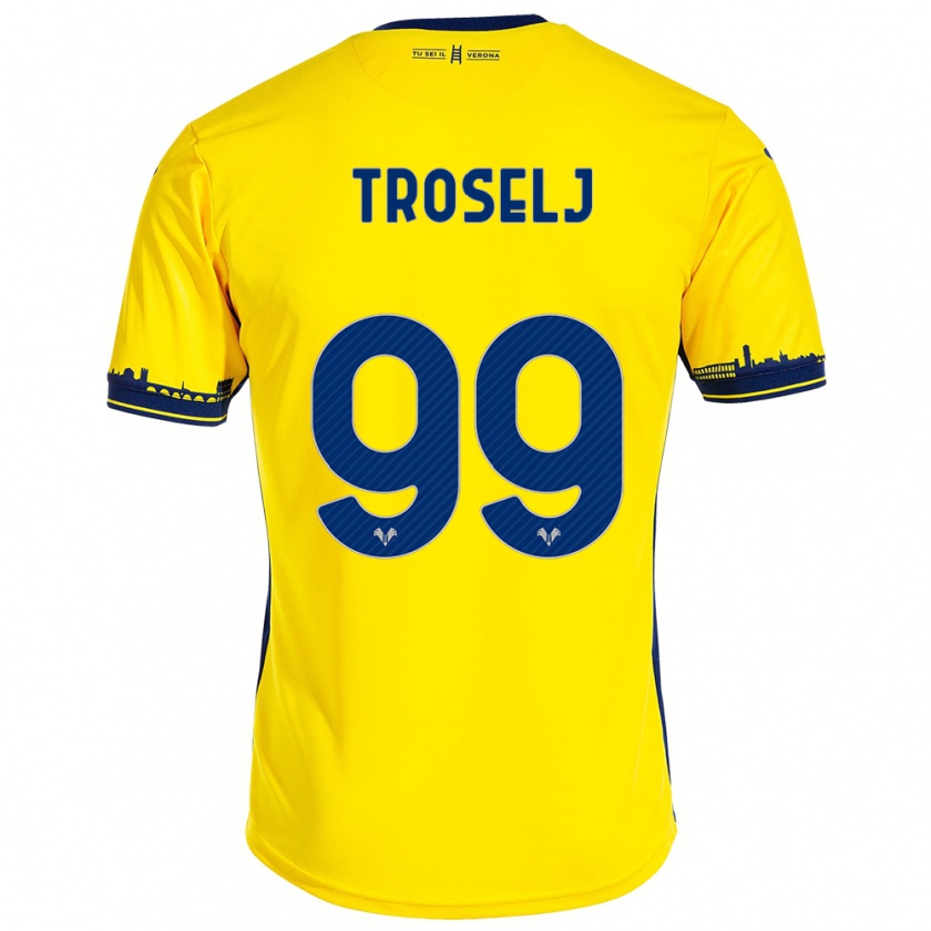 Kandiny Gyermek Ethan Troselj #99 Sárga Idegenbeli Jersey 2023/24 Mez Póló Ing