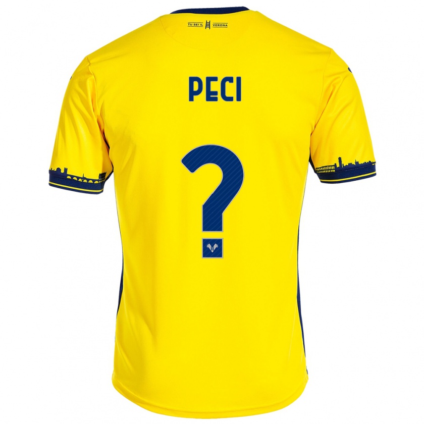 Kandiny Gyermek Jurgen Peci #0 Sárga Idegenbeli Jersey 2023/24 Mez Póló Ing