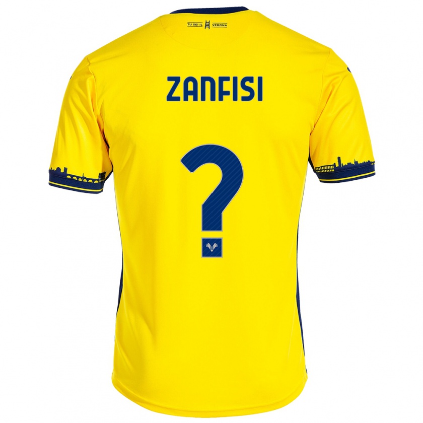 Kandiny Gyermek Riccardo Zanfisi #0 Sárga Idegenbeli Jersey 2023/24 Mez Póló Ing