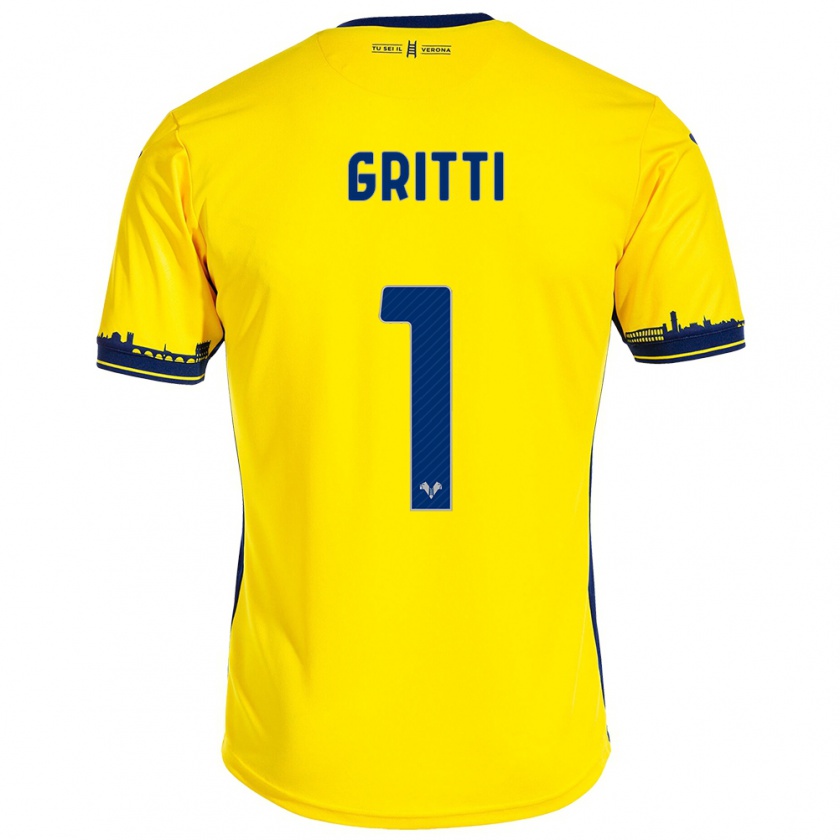 Kandiny Gyermek Alessia Gritti #1 Sárga Idegenbeli Jersey 2023/24 Mez Póló Ing