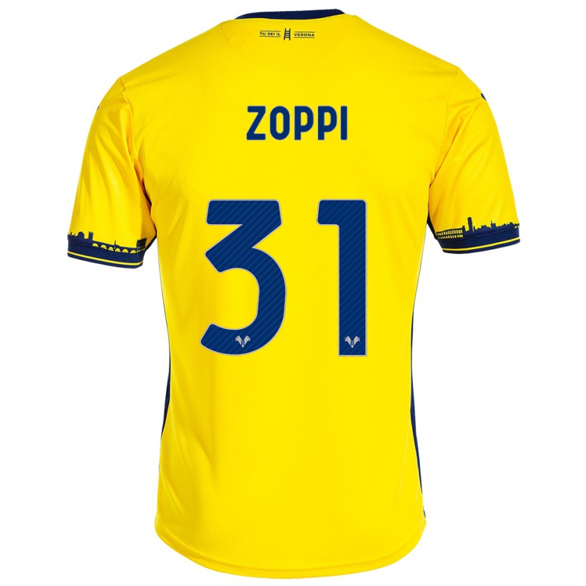 Kandiny Gyermek Sofia Zoppi #31 Sárga Idegenbeli Jersey 2023/24 Mez Póló Ing