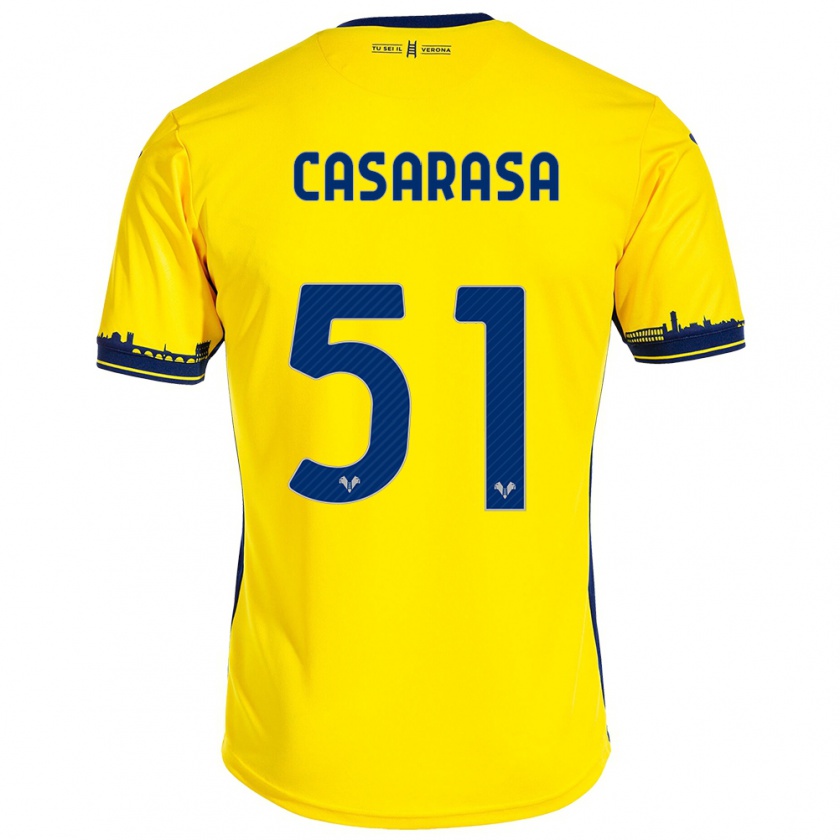 Kandiny Gyermek Asia Casarasa #51 Sárga Idegenbeli Jersey 2023/24 Mez Póló Ing