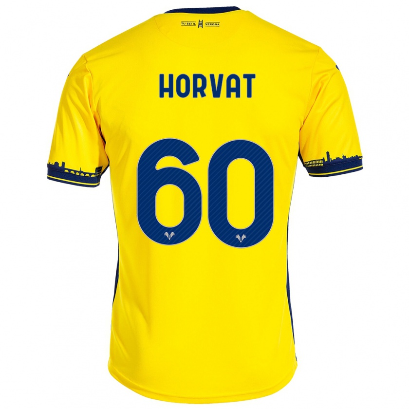 Kandiny Gyermek Mihaela Horvat #60 Sárga Idegenbeli Jersey 2023/24 Mez Póló Ing