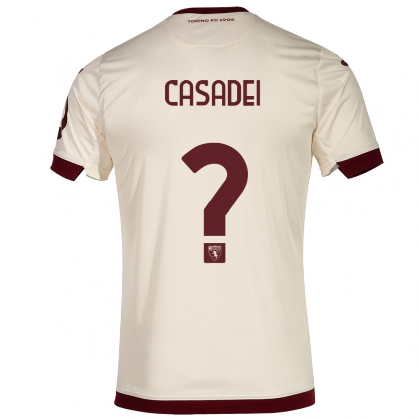 Kandiny Gyermek Edoardo Casadei #0 Pezsgő Idegenbeli Jersey 2023/24 Mez Póló Ing