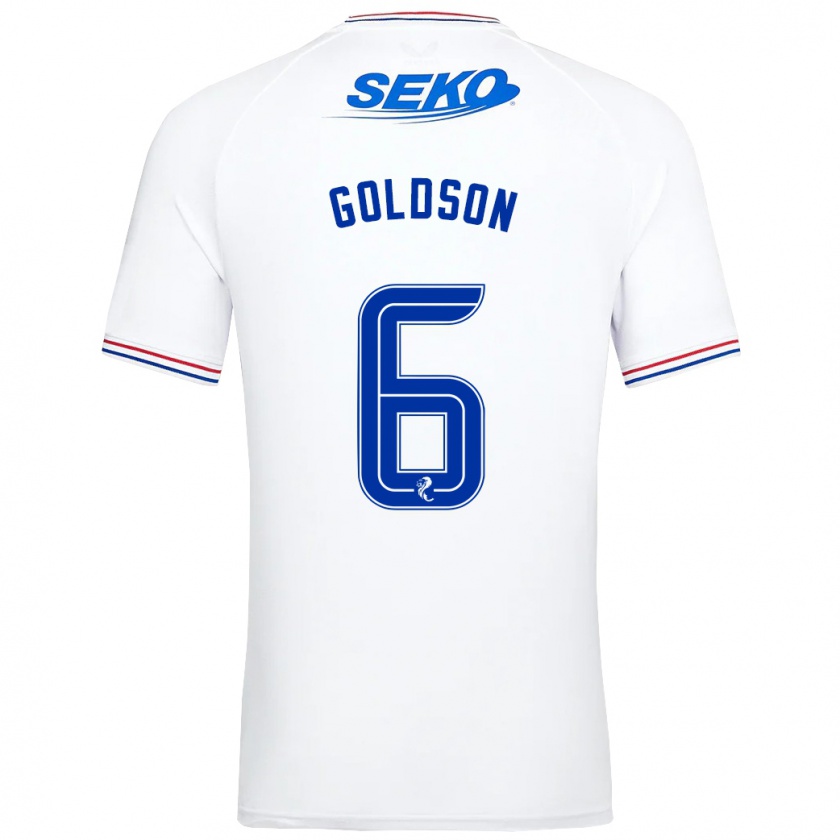 Kandiny Gyermek Connor Goldson #6 Fehér Idegenbeli Jersey 2023/24 Mez Póló Ing