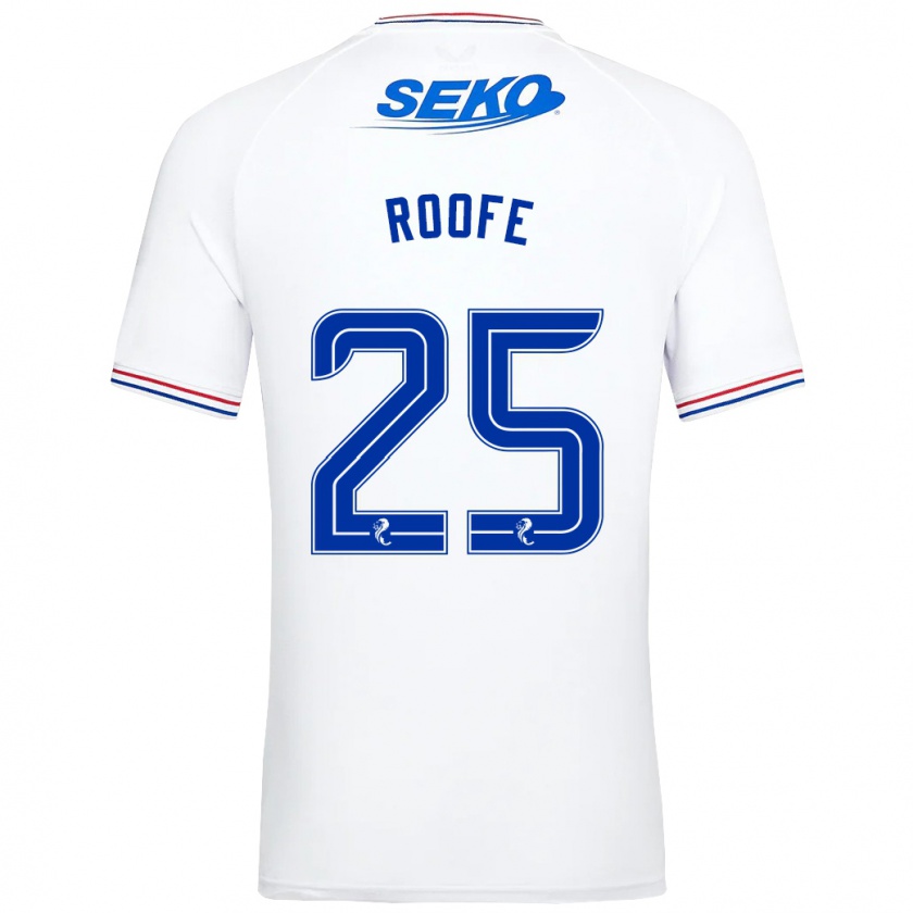 Kandiny Gyermek Kemar Roofe #25 Fehér Idegenbeli Jersey 2023/24 Mez Póló Ing