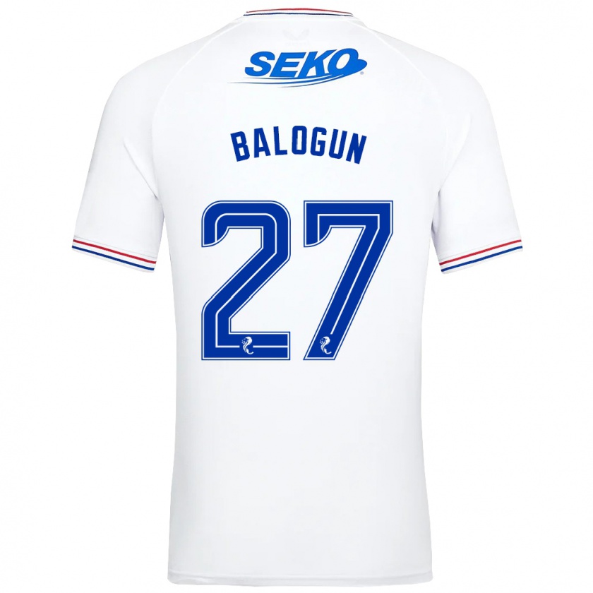 Kandiny Gyermek Leon Balogun #27 Fehér Idegenbeli Jersey 2023/24 Mez Póló Ing