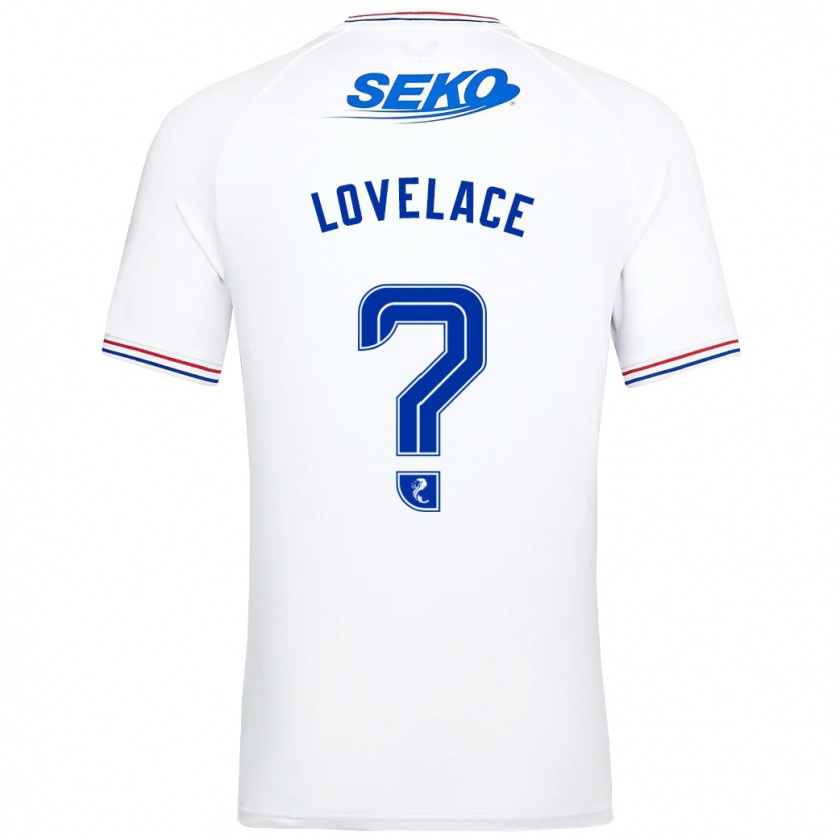 Kandiny Gyermek Zak Lovelace #0 Fehér Idegenbeli Jersey 2023/24 Mez Póló Ing