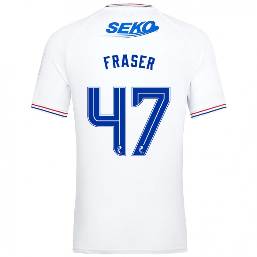 Kandiny Gyermek Robbie Fraser #47 Fehér Idegenbeli Jersey 2023/24 Mez Póló Ing