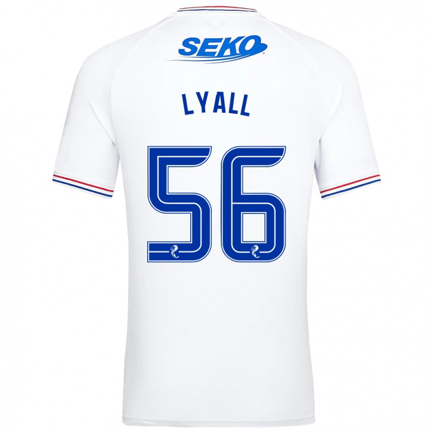 Kandiny Gyermek Arron Lyall #56 Fehér Idegenbeli Jersey 2023/24 Mez Póló Ing