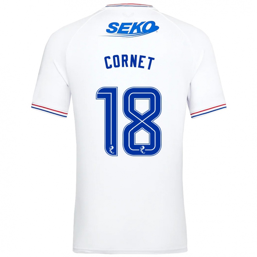 Kandiny Gyermek Chelsea Cornet #18 Fehér Idegenbeli Jersey 2023/24 Mez Póló Ing