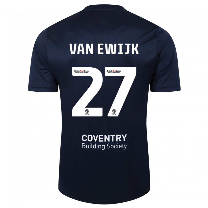 Kandiny Gyermek Milan Van Ewijk #27 Vörös Haditengerészet Idegenbeli Jersey 2023/24 Mez Póló Ing