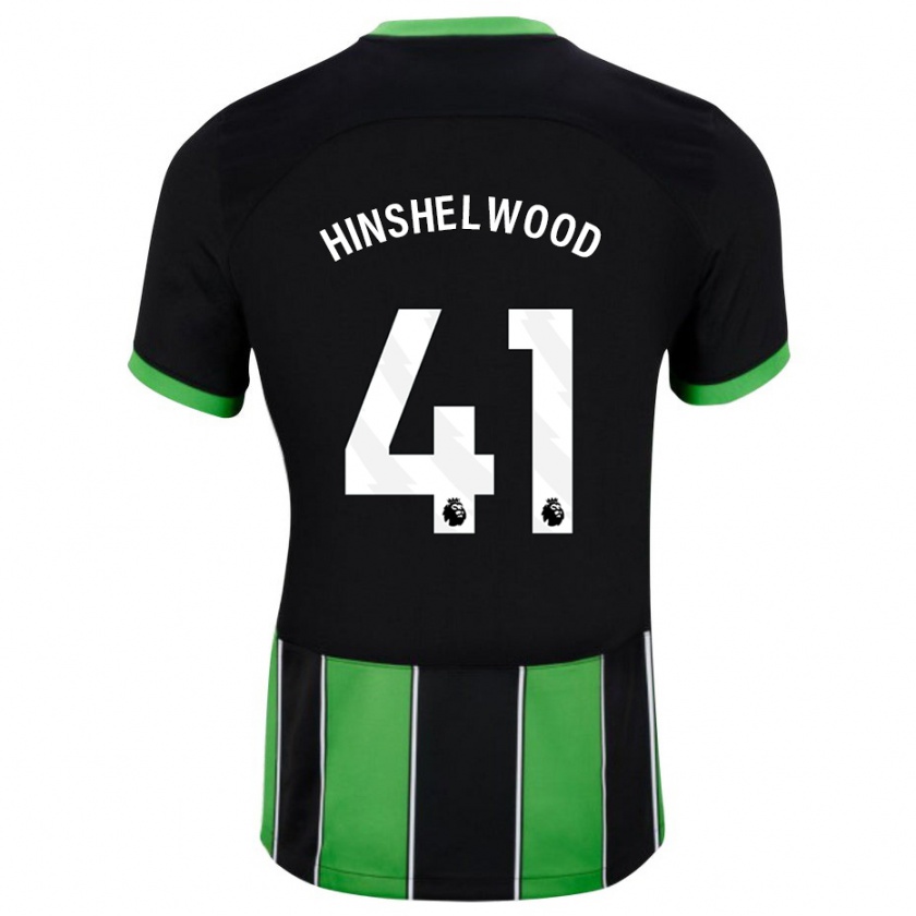 Kandiny Gyermek Jack Hinshelwood #41 Fekete Zöld Idegenbeli Jersey 2023/24 Mez Póló Ing