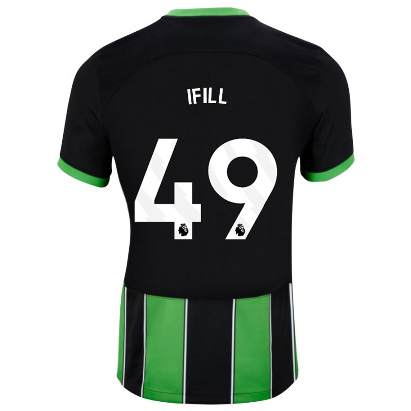 Kandiny Gyermek Marcus Ifill #49 Fekete Zöld Idegenbeli Jersey 2023/24 Mez Póló Ing