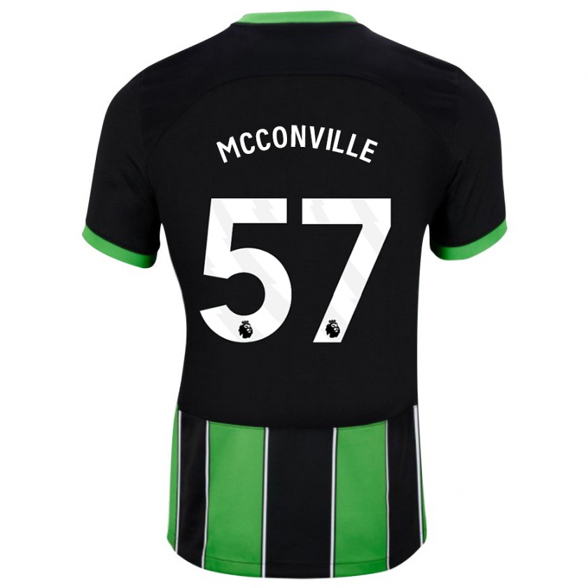 Kandiny Gyermek Ruairi Mcconville #57 Fekete Zöld Idegenbeli Jersey 2023/24 Mez Póló Ing