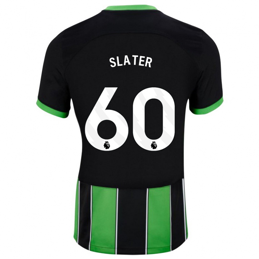 Kandiny Gyermek Jacob Slater #60 Fekete Zöld Idegenbeli Jersey 2023/24 Mez Póló Ing