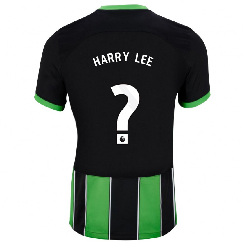 Kandiny Gyermek Harry Lee #0 Fekete Zöld Idegenbeli Jersey 2023/24 Mez Póló Ing