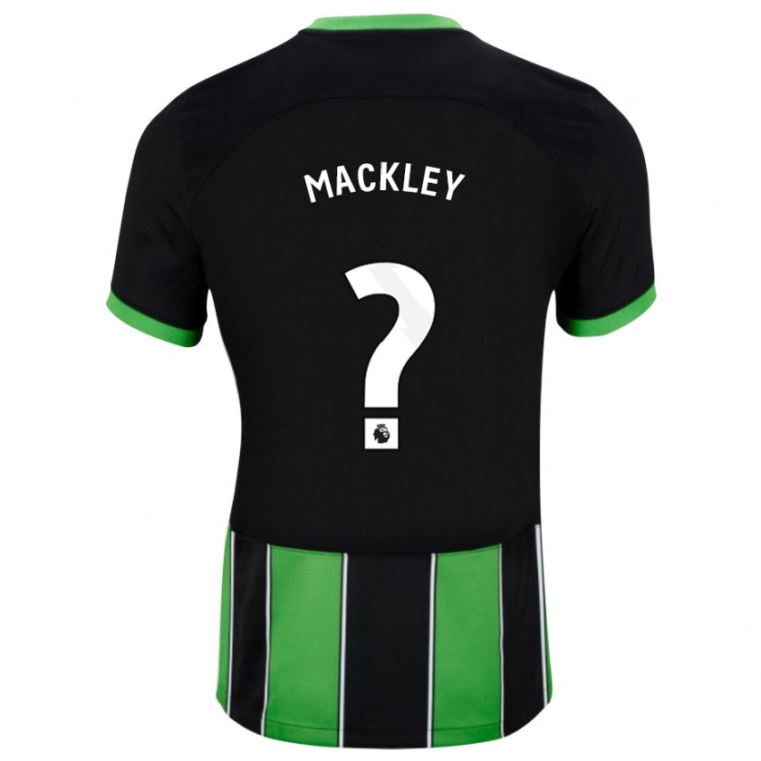 Kandiny Gyermek Callum Mackley #0 Fekete Zöld Idegenbeli Jersey 2023/24 Mez Póló Ing