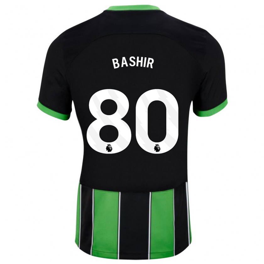 Kandiny Gyermek Sahil Bashir #80 Fekete Zöld Idegenbeli Jersey 2023/24 Mez Póló Ing