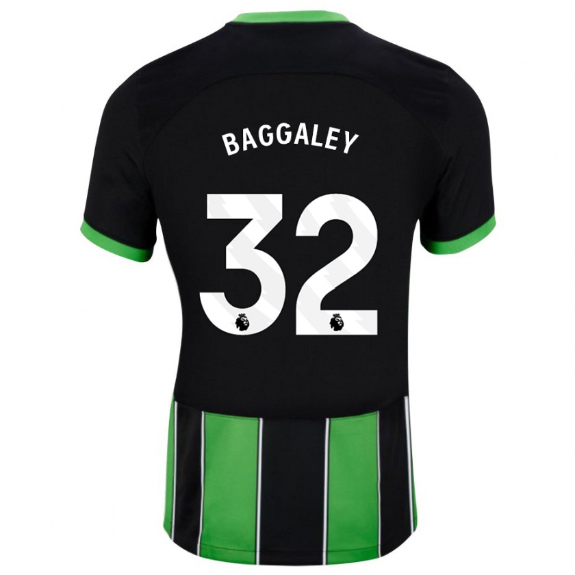 Kandiny Gyermek Sophie Baggaley #32 Fekete Zöld Idegenbeli Jersey 2023/24 Mez Póló Ing