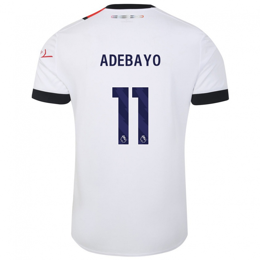 Kandiny Gyermek Elijah Adebayo #11 Fehér Idegenbeli Jersey 2023/24 Mez Póló Ing